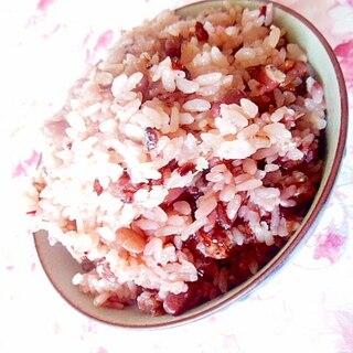 ほわり生姜❤古代香紫米のお赤飯❤